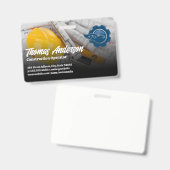 Bouwvoertuig Logo | Blauwdrukken Badge (Voor- en achterkant)