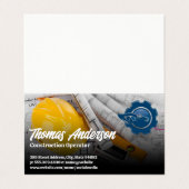 Bouwvoertuig Logo | Blauwdrukken Visitekaartje (Buitenkant ongevouwen)