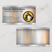 Bouwvoertuig Logo | Metaal Visitekaartje (Voorkant / Achterkant)