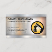 Bouwvoertuig Logo | Metaal Visitekaartje (Voorkant)