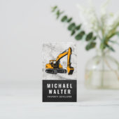 Bouwvoertuig | Marmer | Leder Visitekaartje (Staand voorkant)