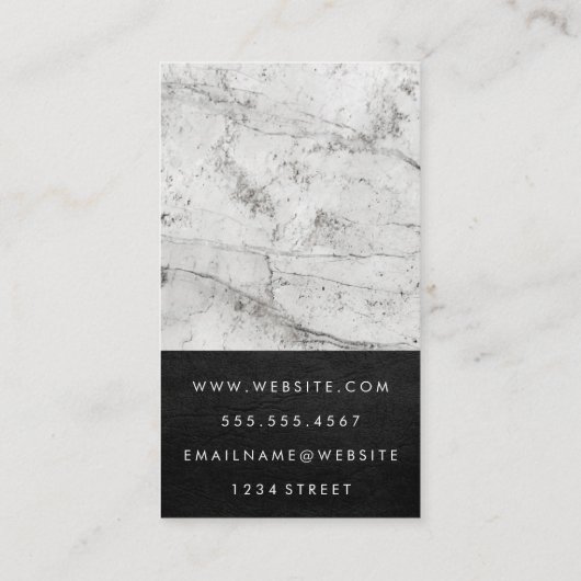 Bouwvoertuig | Marmer | Leder Visitekaartje (Achterkant)