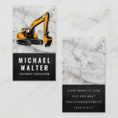 Bouwvoertuig | Marmer | Leder Visitekaartje (Voorkant / Achterkant)