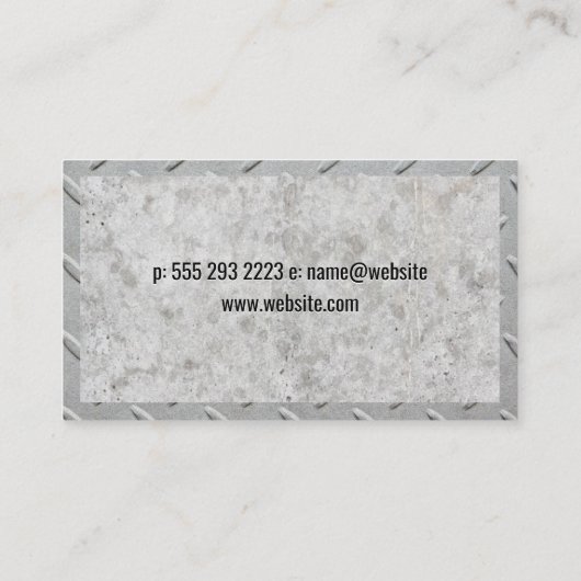 Bouwvoertuig | Metaal en beton Visitekaartje (Achterkant)