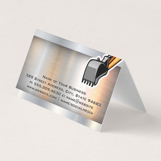 Bouwvoertuig | Metaal Visitekaartje (Achterkant)