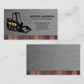 Bouwvoertuig | Metaalhout Visitekaartje (Voorkant / Achterkant)