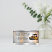 Bouwvoertuig | Metallic Industrial Visitekaartje (Staand voorkant)