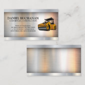 Bouwvoertuig | Metallic Industrial Visitekaartje (Voorkant / Achterkant)