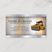 Bouwvoertuig | Metallic Industrial Visitekaartje (Voorkant)