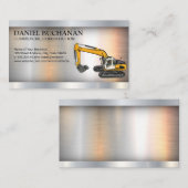 Bouwvoertuig | Metallic Industrial Visitekaartje (Voorkant / Achterkant)