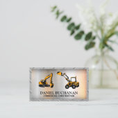 Bouwvoertuig | Rand staal Visitekaartje (Staand voorkant)