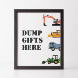 Bouwvoertuig Verjaardag Dump Gifts Here Sign Poster