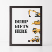Bouwvoertuig Verjaardag Dump Gifts Here Sign Poster