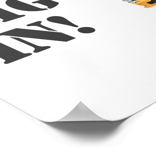 Bouwvoertuig Verjaardag Graven in Voedsel teken Poster (Hoek)