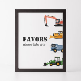 Bouwvoertuig Verjaardag gunsten teken Poster