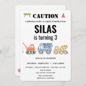 Bouwvoertuig Verjaardag Kaart (Voorkant / Achterkant)