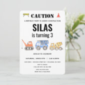 Bouwvoertuig Verjaardag Kaart (Staand voorkant)