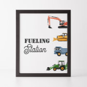 Bouwvoertuig Verjaardag Tankstation teken Poster