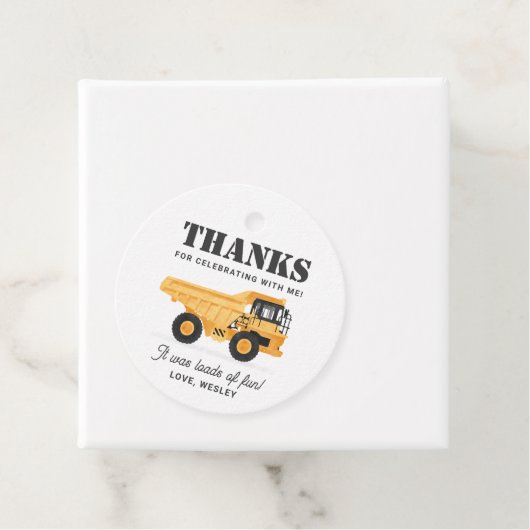 Bouwvoertuig Verjaardagsfeest Bedankjes Labels (In situ)