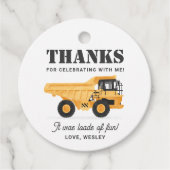 Bouwvoertuig Verjaardagsfeest Bedankjes Labels (Voorkant)