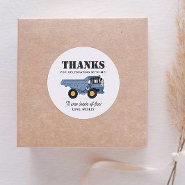 Bouwvoertuig Verjaardagsfeest Ronde Sticker