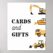 Bouwvoertuig Verjaardagskaarten en Giften Teken Poster (Voorkant)