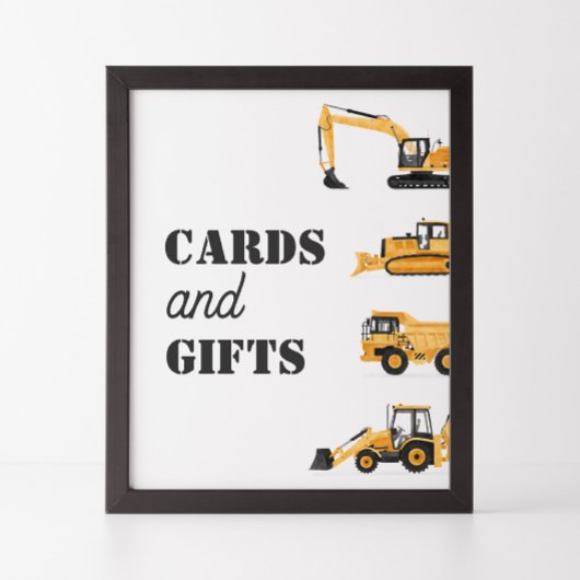 Bouwvoertuig Verjaardagskaarten en Giften Teken Poster