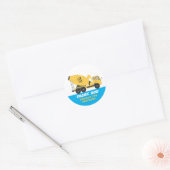 Bouwvoertuig voor jongens Kinderen van Birthday Ronde Sticker (Envelop)