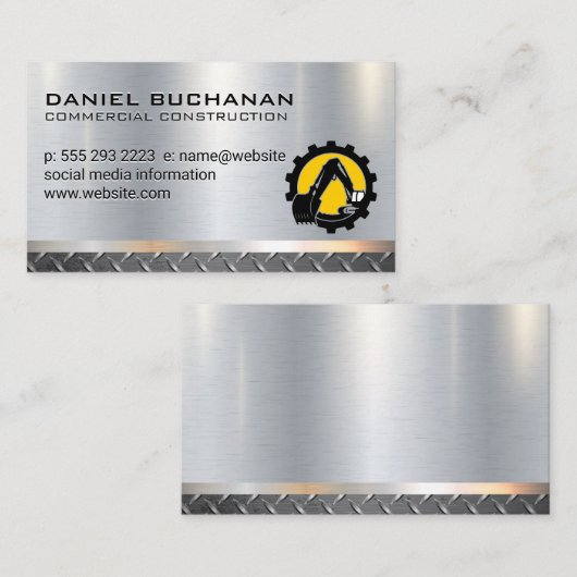 bouwvoertuig | Zware machines Logo Visitekaartje (Voorkant / Achterkant)