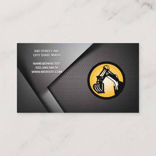 Bouwvoertuig | Zware machines Visitekaartje (Achterkant)