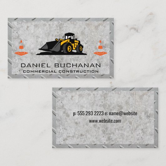 Bouwvoertuig | Zware machines Visitekaartje (Voorkant / Achterkant)