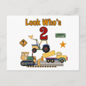 Bouwvoertuigen 2e verjaardag briefkaart (Voorkant)