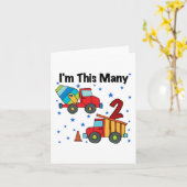 Bouwvoertuigen 2e verjaardag cadeaus kaart (Gele Bloem)