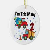 Bouwvoertuigen 2e verjaardag cadeaus keramisch ornament (Rechts)