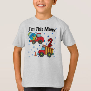 Bouwvoertuigen 2e verjaardag cadeaus t-shirt
