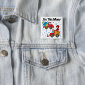 Bouwvoertuigen 2e verjaardag cadeaus vierkante button 5,1 cm (In situ)