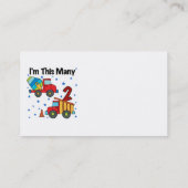 Bouwvoertuigen 2e verjaardag cadeaus visitekaartje (Achterkant)