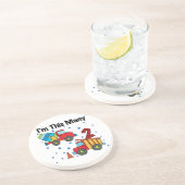 Bouwvoertuigen 2e verjaardag cadeaus zandsteen onderzetter (Zijkant)