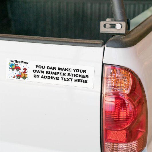 Bouwvoertuigen 2e verjaardag cadeautjes bumpersticker (Op Truck)