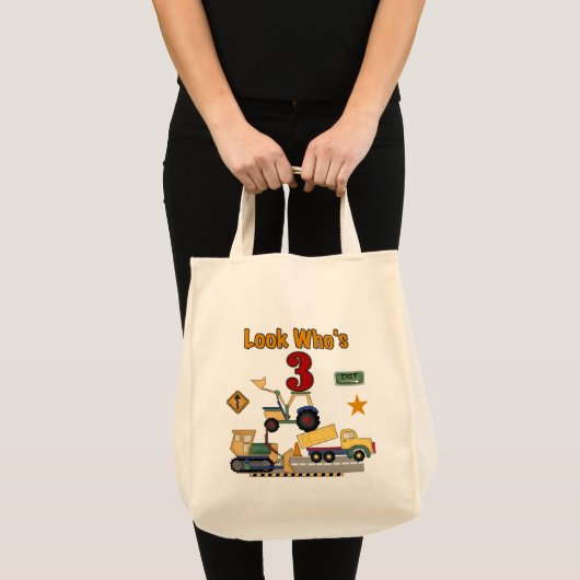 Bouwvoertuigen 3e overhemd tote bag (Voorkant (product))
