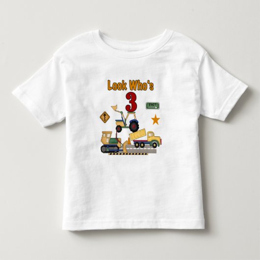 Bouwvoertuigen 3e verjaardag Tshirts (Voorkant)