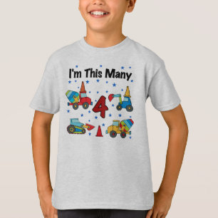Bouwvoertuigen 4e verjaardag T-shirts