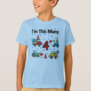 Bouwvoertuigen 4e verjaardag T-shirts