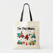 Bouwvoertuigen 4e verjaardag T-shirts Tote Bag (Voorkant)