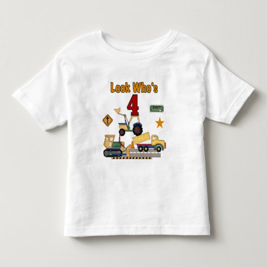 Bouwvoertuigen 4e verjaardag Tshirts (Voorkant)