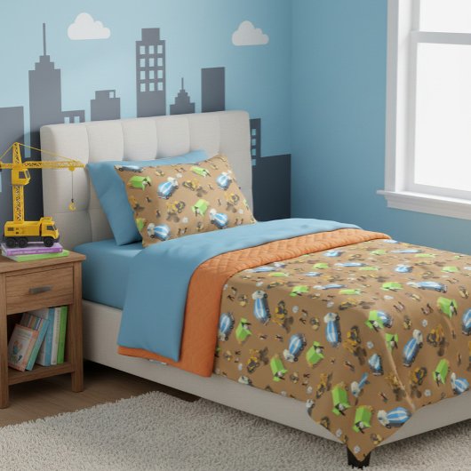 Bouwvoertuigen & Arbeiders Patroondeken Fleece Deken