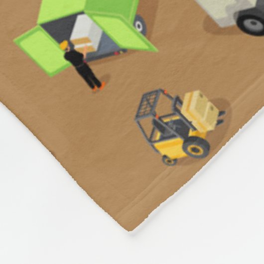 Bouwvoertuigen & Arbeiders Patroondeken Fleece Deken (Hoek)