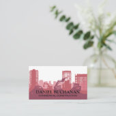 Bouwvoertuigen die op het terrein werken visitekaartje (Staand voorkant)