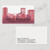 Bouwvoertuigen die op het terrein werken visitekaartje (Voorkant / Achterkant)