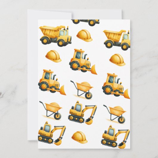 Bouwvoertuigen Dump Truck Graafmachine Bulldoz Kaart (Achterkant)